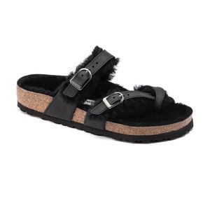 BIRKENSTOCK Mayari Shearling Oiled Leather Sandals Size 37 NWOT